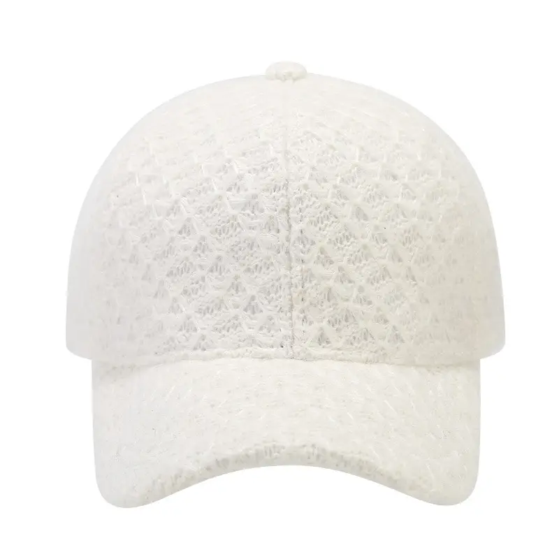 Thick Plaid Baseball Cap Autumn Winter Casual Match Knitted - Image 2