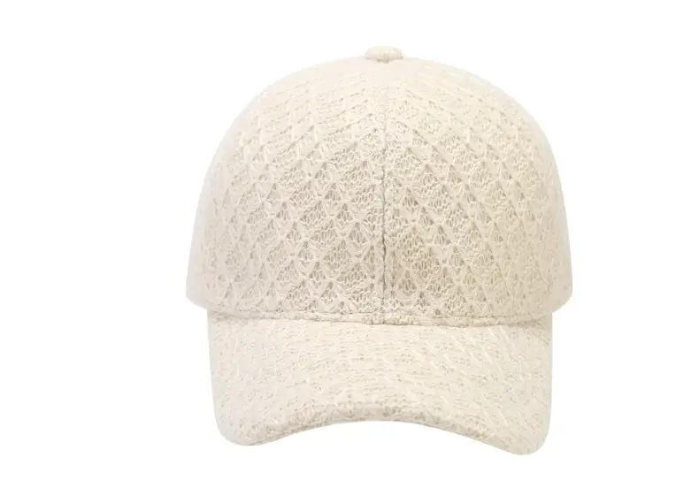 Thick Plaid Baseball Cap Autumn Winter Casual Match Knitted — feature 10
