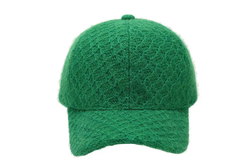 Thick Plaid Baseball Cap Autumn Winter Casual Match Knitted — feature 8