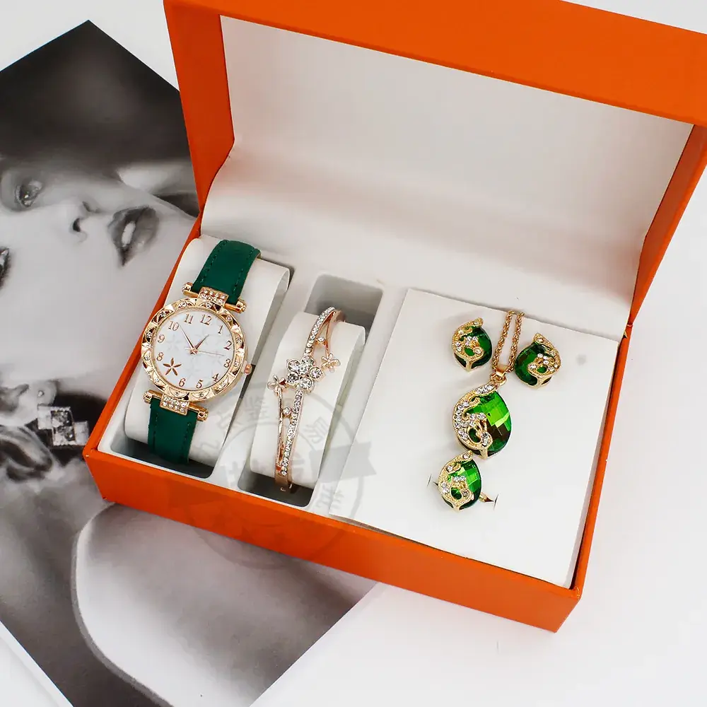 High-End Jewelry Set for Women with Blue Stones & Blue Watch - Image 8