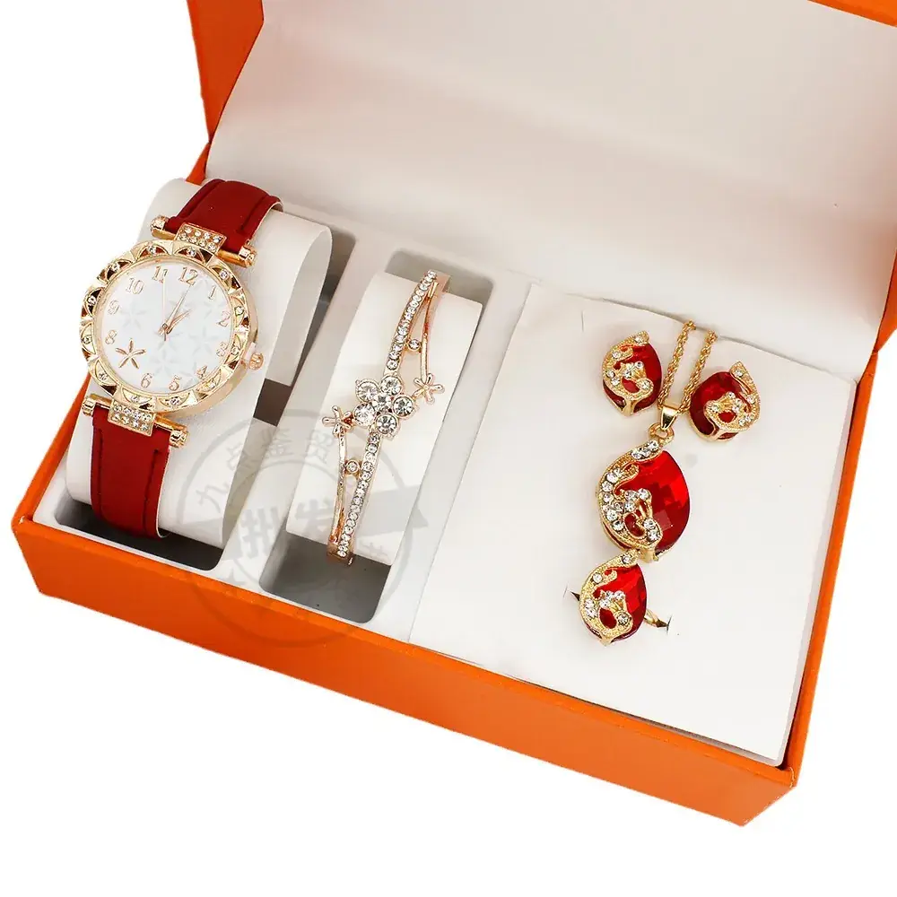 High-End Jewelry Set for Women with Blue Stones & Blue Watch - Image 10