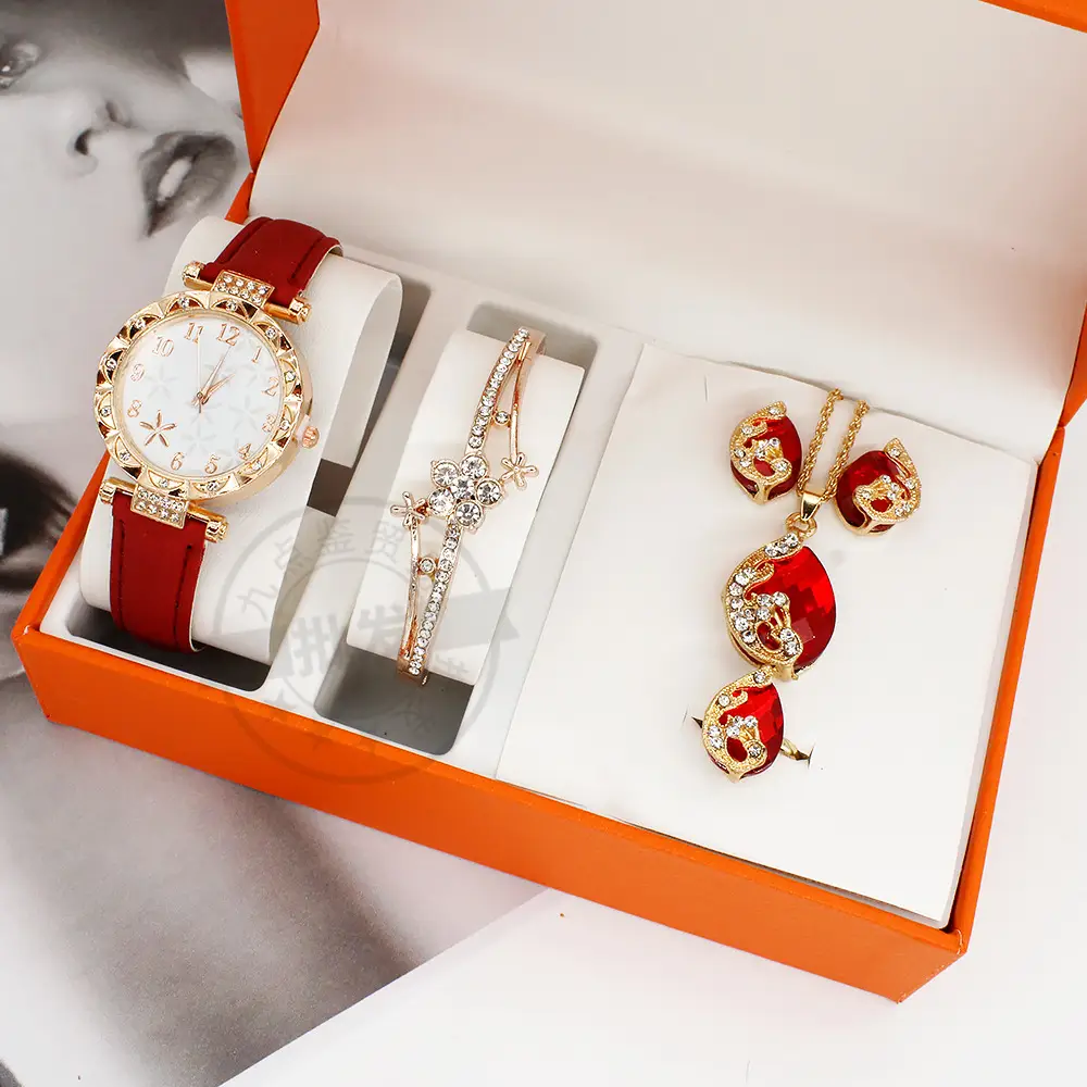 High-End Jewelry Set for Women with Blue Stones & Blue Watch — feature 10