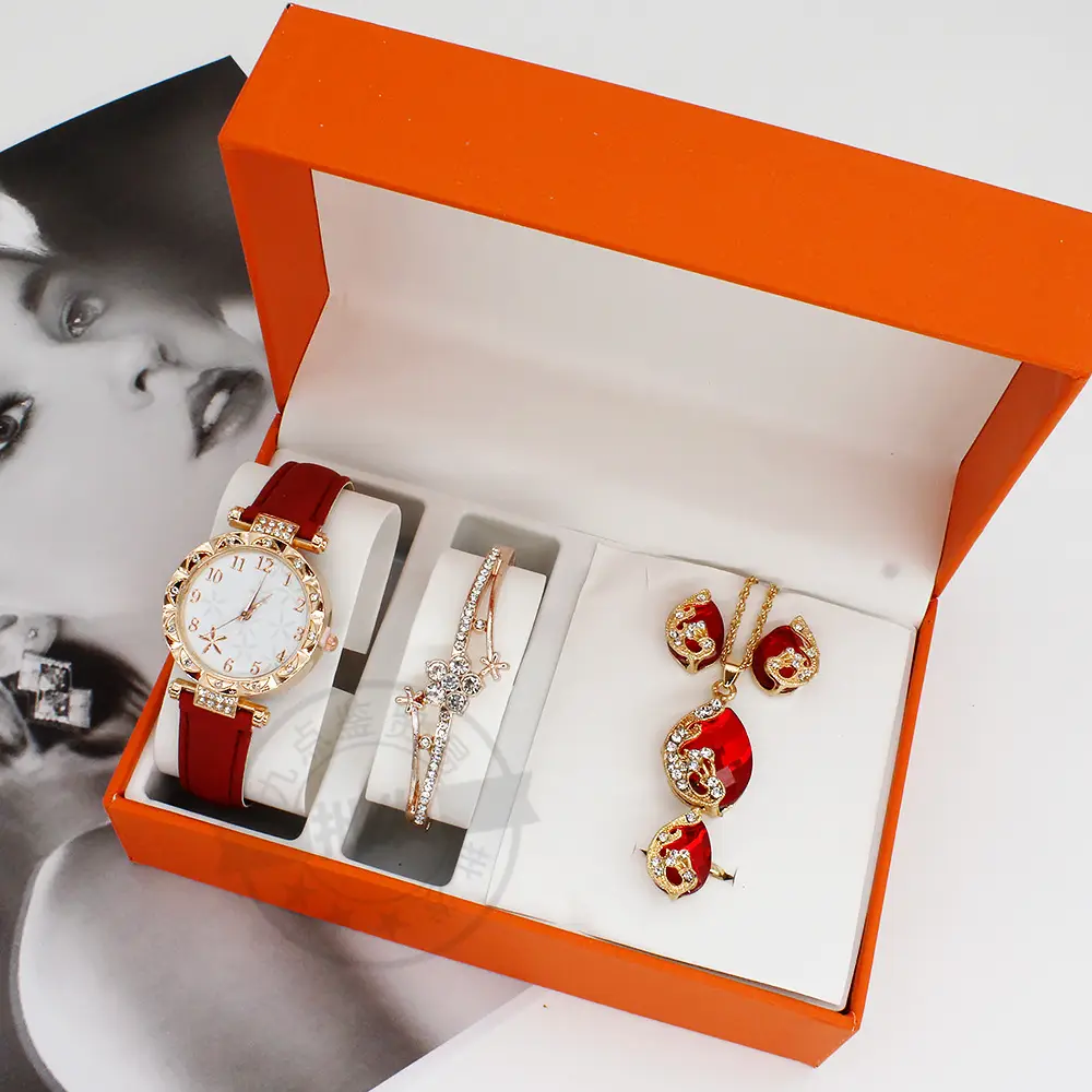High-End Jewelry Set for Women with Blue Stones & Blue Watch — feature 5
