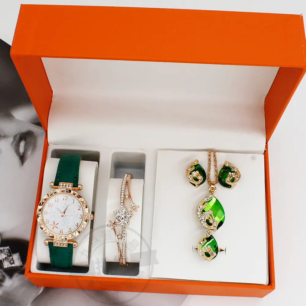 High-End Jewelry Set for Women with Blue Stones & Blue Watch — feature 9