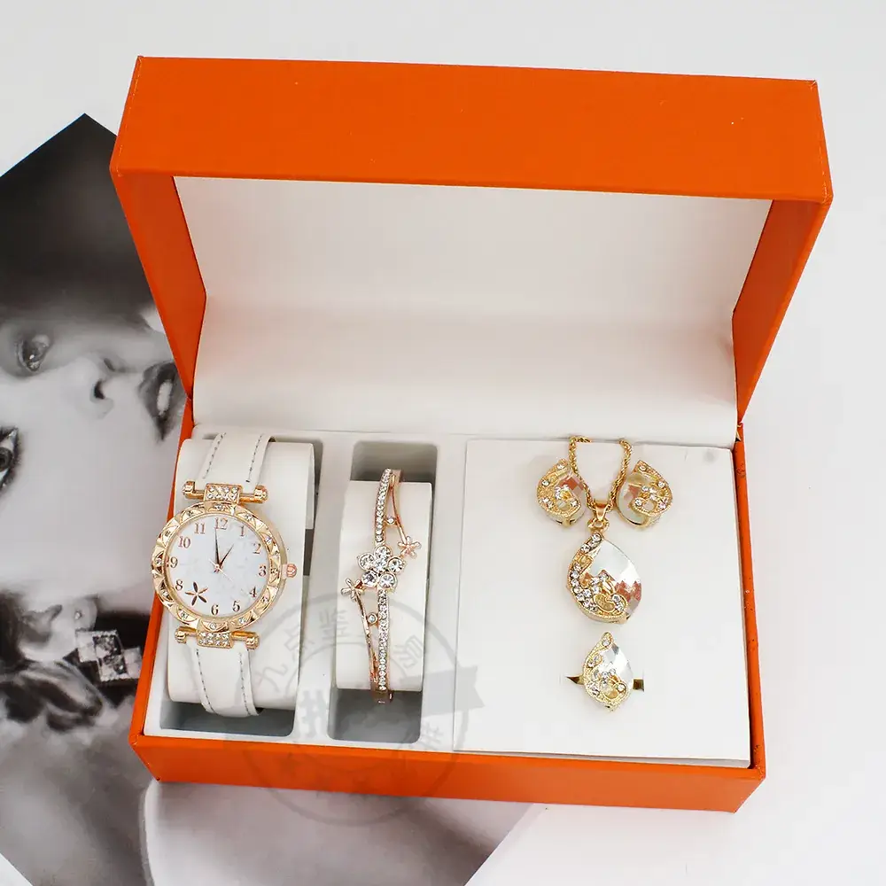 High-End Jewelry Set for Women with Blue Stones & Blue Watch - Image 3