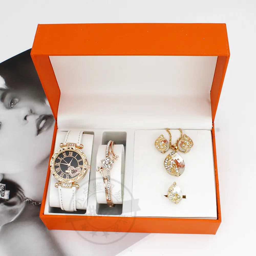 Ladies Watch Set with Red Crystal Earrings & Bracelet — feature 6