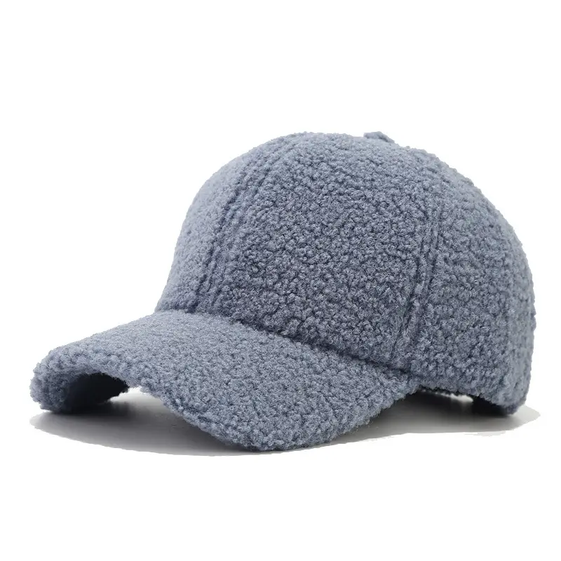 Women Wool Baseball Cap Grey Winter Warm - Image 12