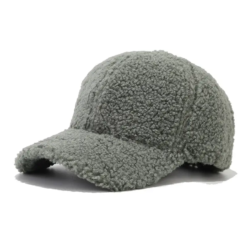 Women Wool Baseball Cap Grey Winter Warm - Image 10
