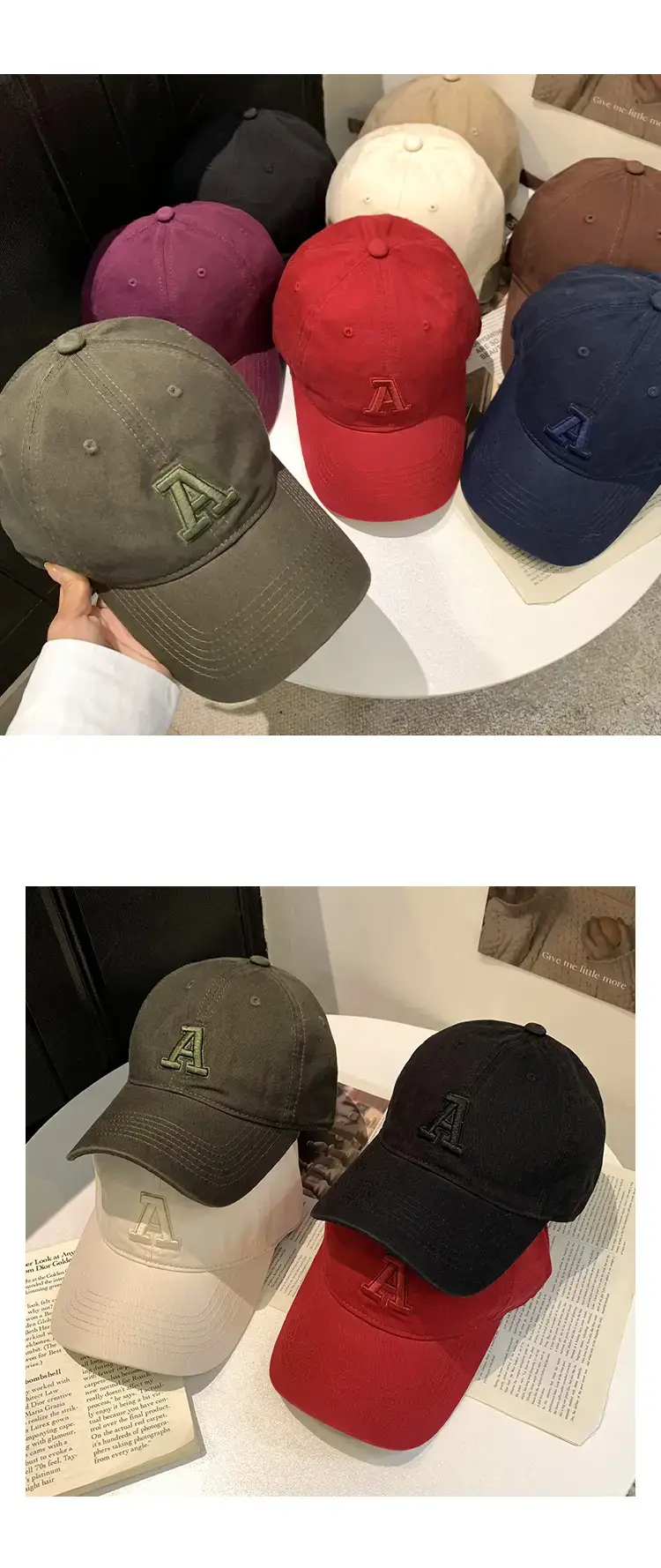 Women American Logo Baseball Cap with Wide Brim — feature 11