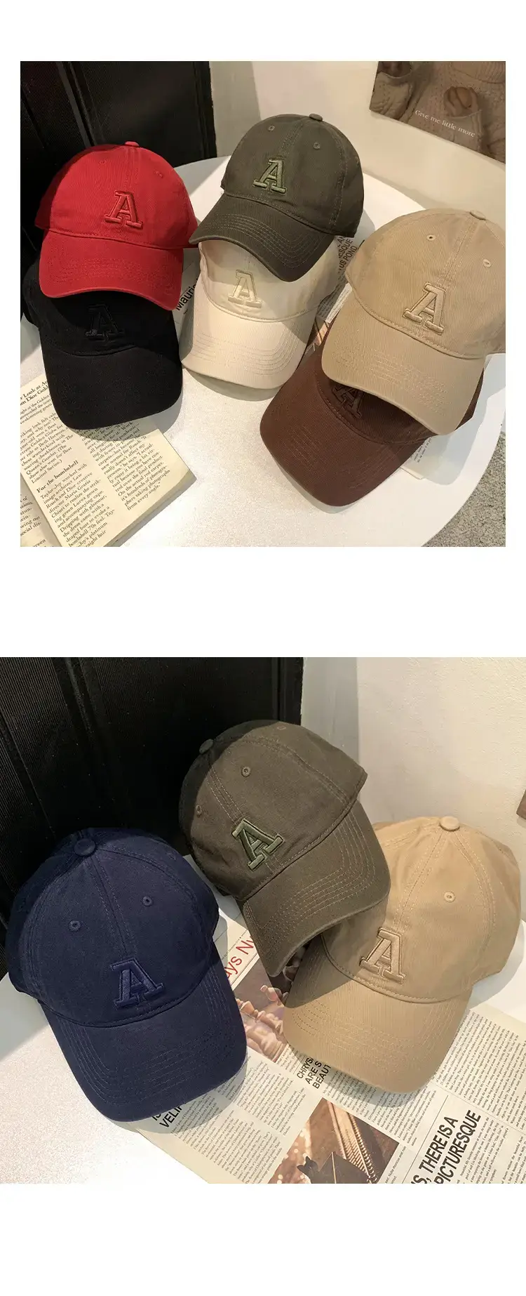 Women American Logo Baseball Cap with Wide Brim — feature 12