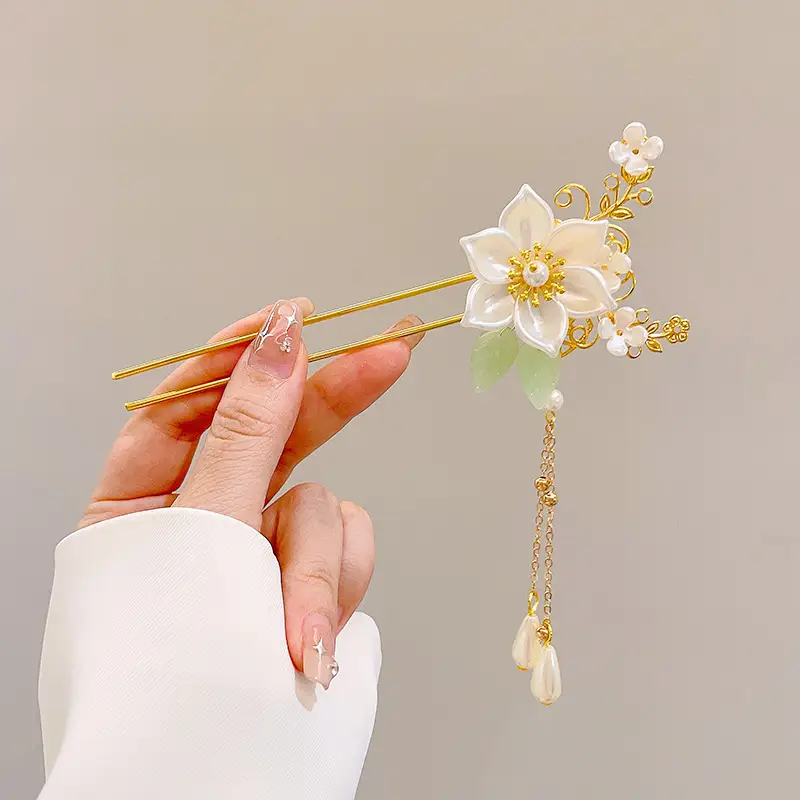 Magnolia Flower Hairpin Women Ancient Style Hanfu Hairpin - Image 37