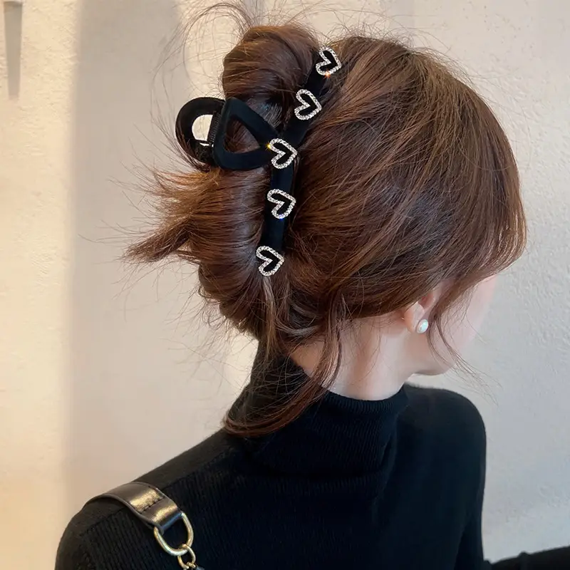 Love Rhinestone Updo Hair Clip with Shark Design - Image 6