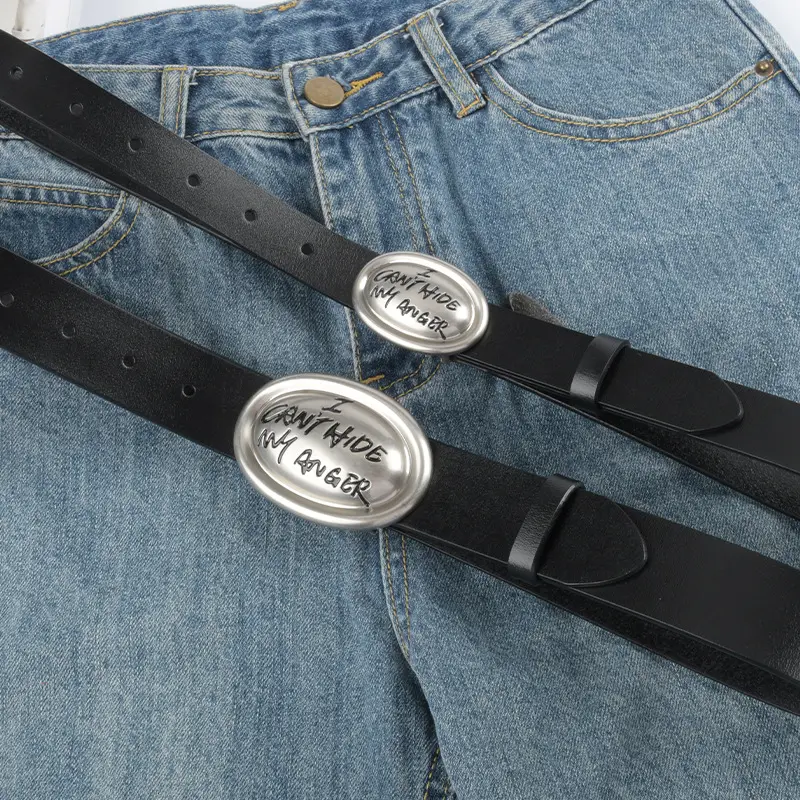Women's Genuine Leather Belt Classic Simple Casual Pants Jeans - Image 9