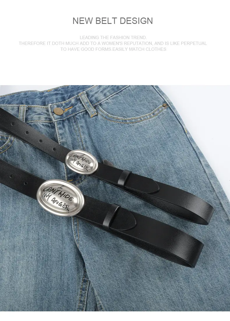 Women's Genuine Leather Belt Classic Simple Casual Pants Jeans β feature 13