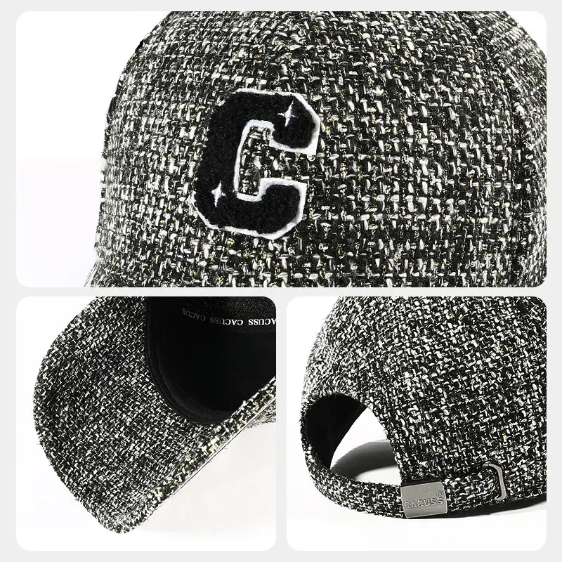 Women's C-Embossed Baseball Cap Small White - Image 5
