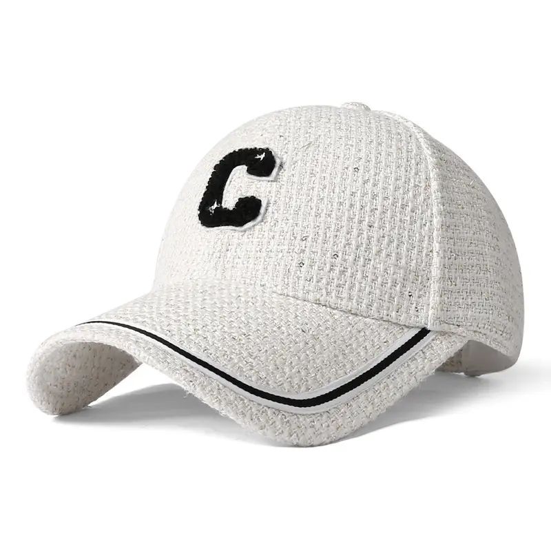 Women's C-Embossed Baseball Cap Small White - Image 6