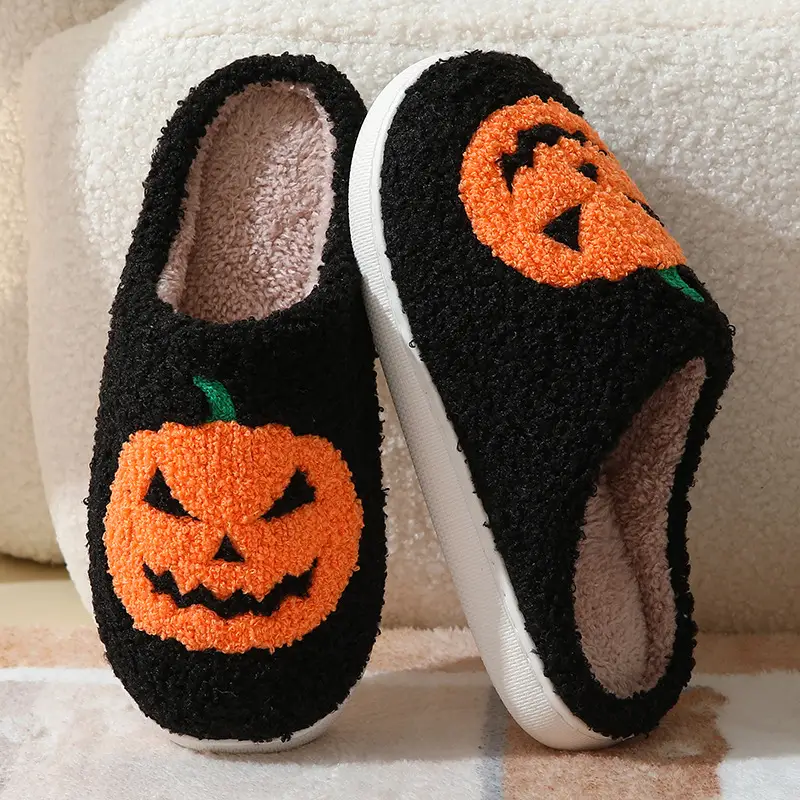 New Autumn and Winter Cotton Slippers for Home Comfort Devil's Eye Men and Women Couples Thick-Soled Warm Indoor Slippers Wholesale