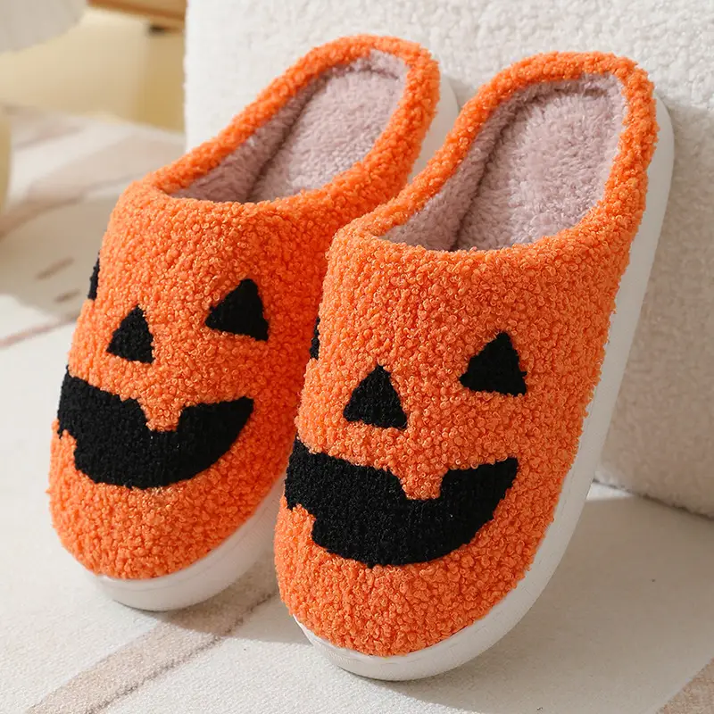 New Autumn and Winter Cotton Slippers for Home Comfort Devil's Eye Men and Women Couples Thick-Soled Warm Indoor Slippers Wholesale