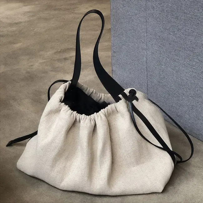 Canvas Travel Bag Large Single Shoulder Black - Image 2