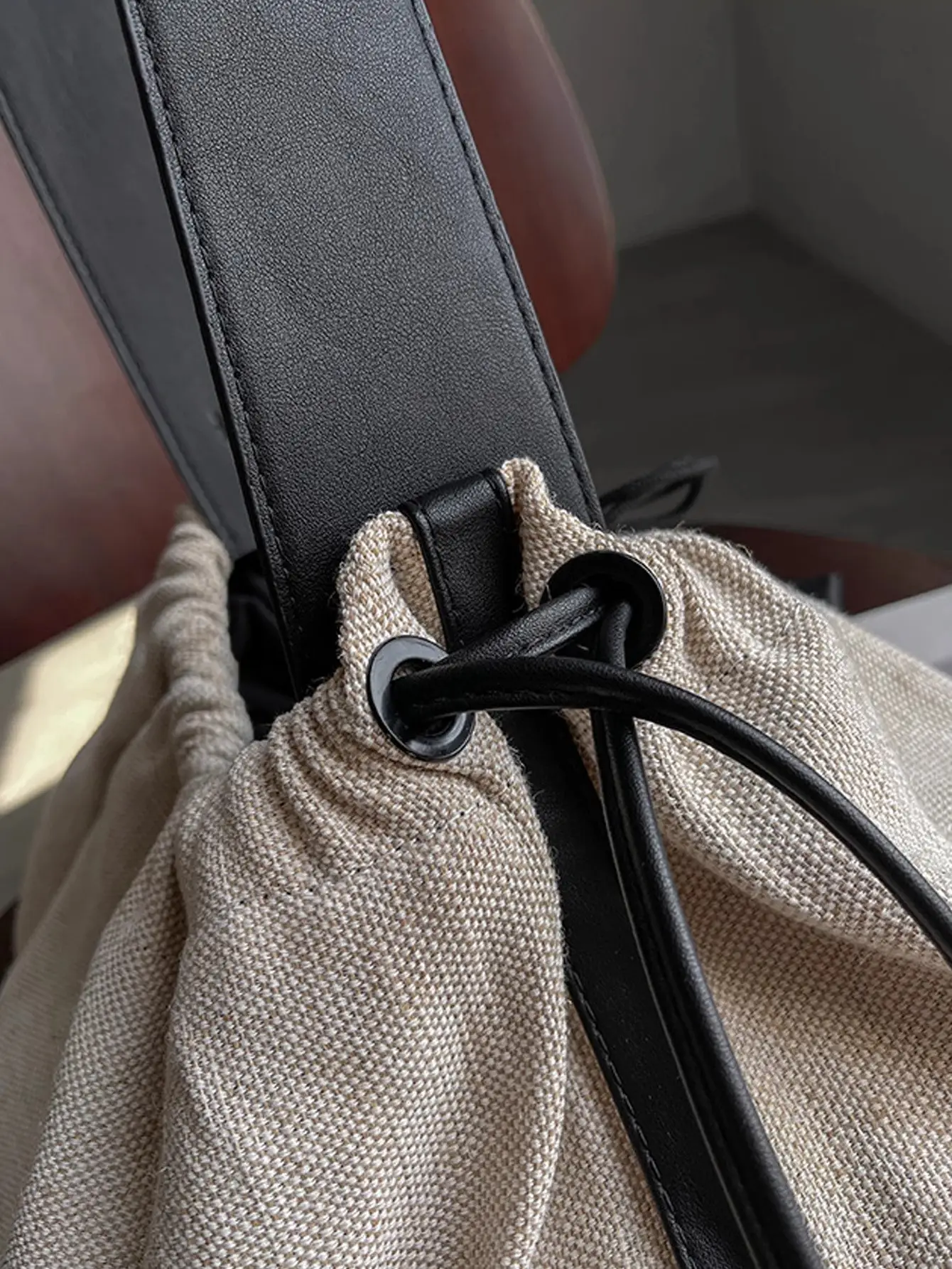 Canvas Travel Bag Large Single Shoulder Black — feature 4