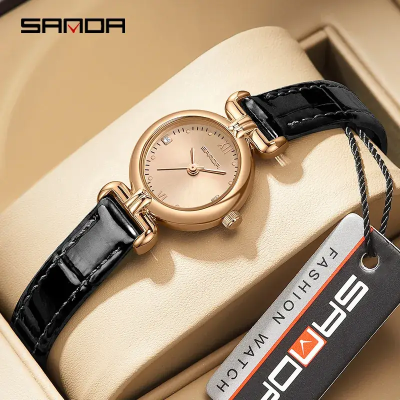Sanda Women's Rose Gold Mesh Watch Quartz - Image 24