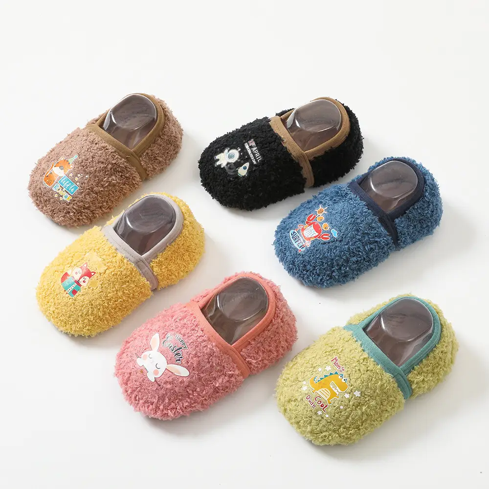 Blue Cartoon Baby Slippers with Embroidered Design - Image 7