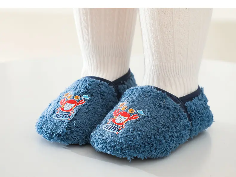 Blue Cartoon Baby Slippers with Embroidered Design β feature 12