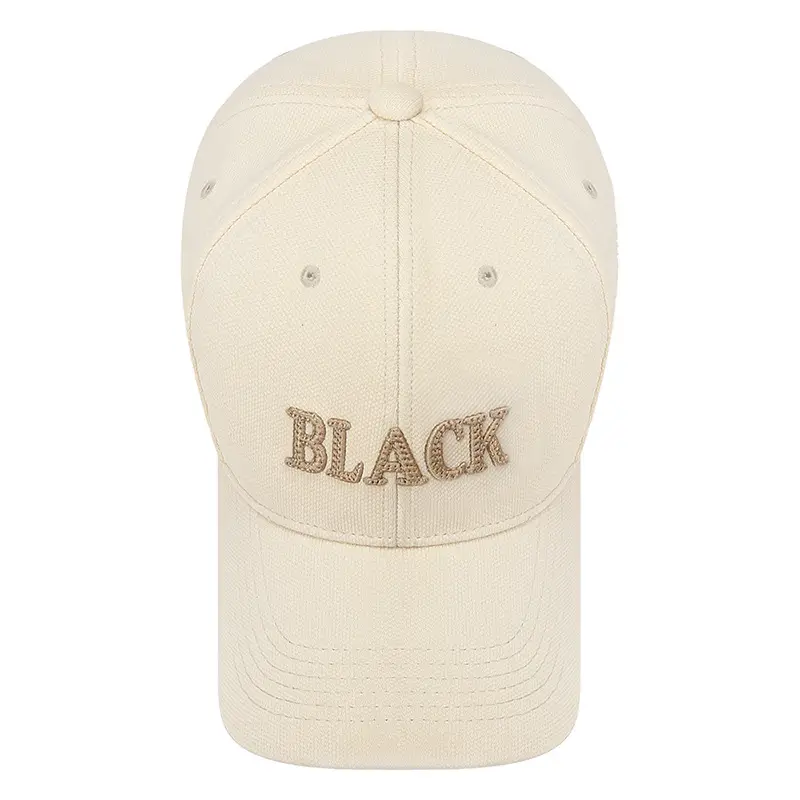 Men's Black Embroidered Baseball Cap with Curved Eave - Image 10