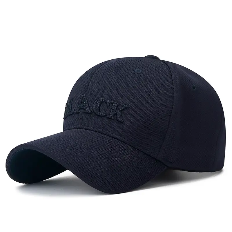 Men's Black Embroidered Baseball Cap with Curved Eave - Image 5