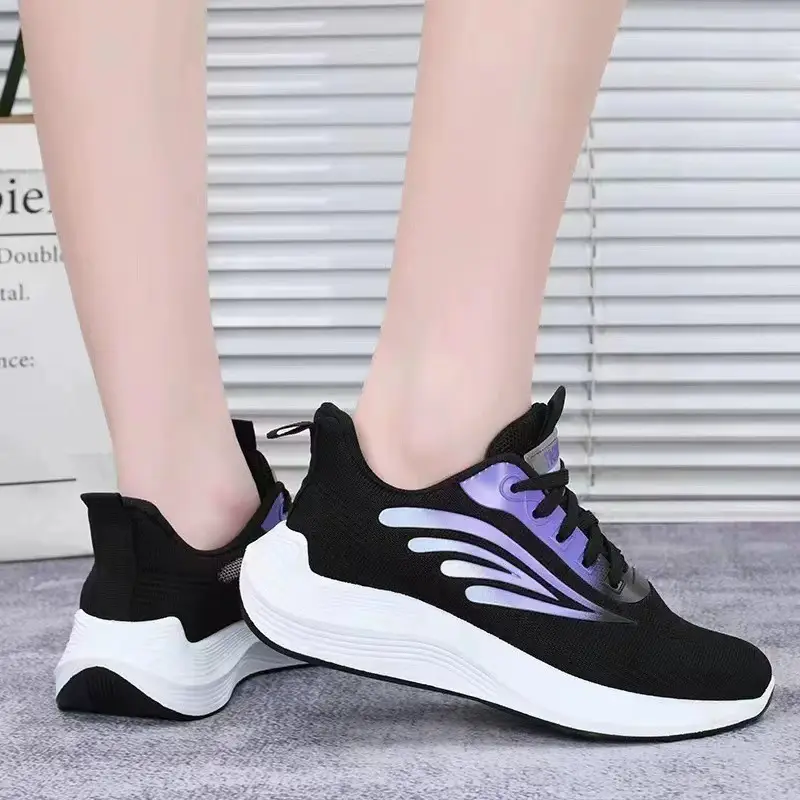 Spring and Summer new sneaker female students flying woven mesh surface breathable travel casual shoes trendy versatile shoes for children Wholesale
