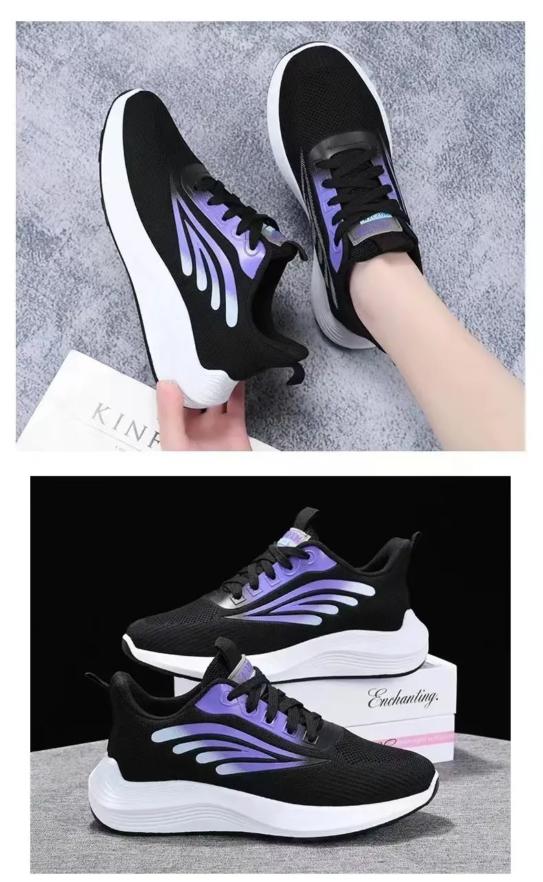 Spring and Summer new sneaker female students flying woven mesh surface breathable travel casual shoes trendy versatile shoes for children Wholesale — feature 4