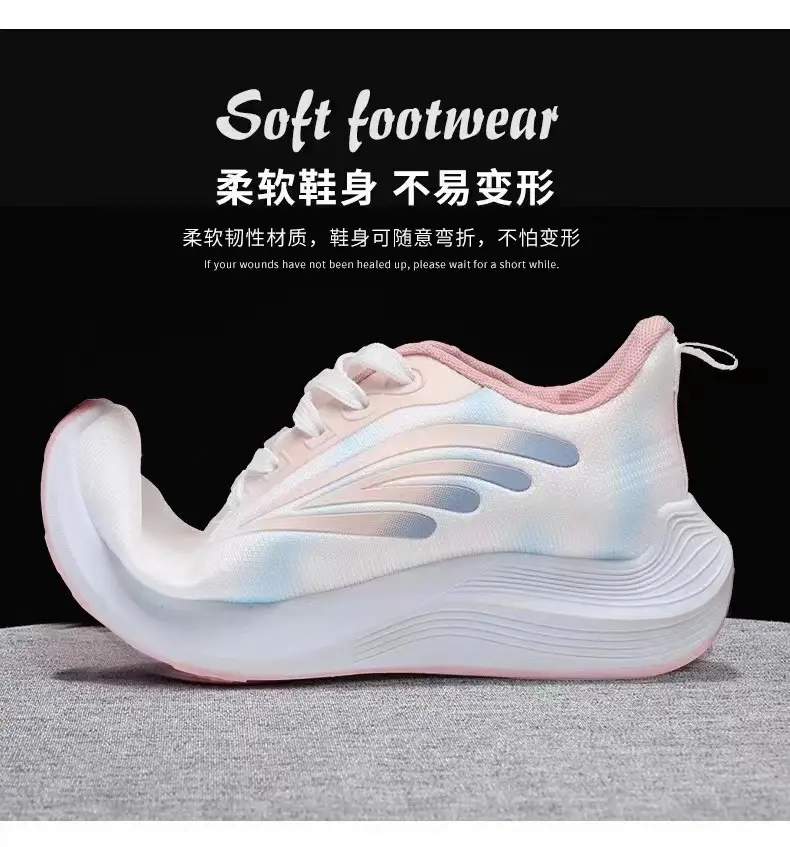 Spring and Summer new sneaker female students flying woven mesh surface breathable travel casual shoes trendy versatile shoes for children Wholesale — feature 7