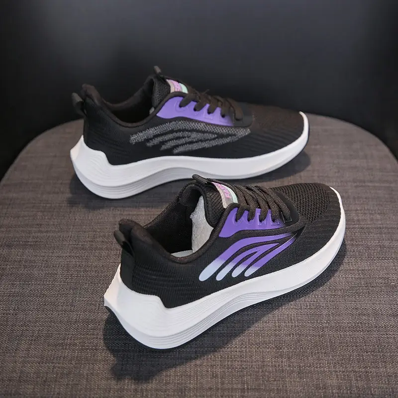 Spring and Summer new sneaker female students flying woven mesh surface breathable travel casual shoes trendy versatile shoes for children Wholesale
