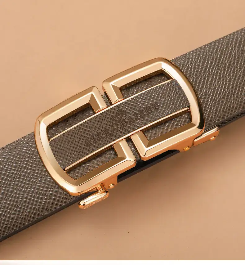 New Men's Leather Belt with Gold Buckle β feature 20