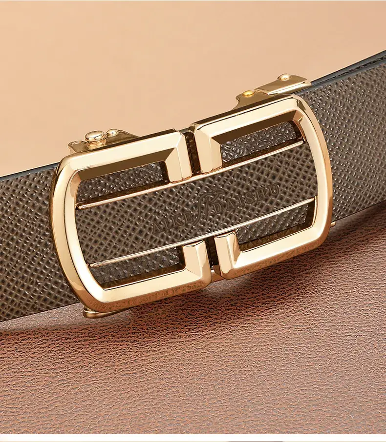 New Men's Leather Belt with Gold Buckle β feature 21