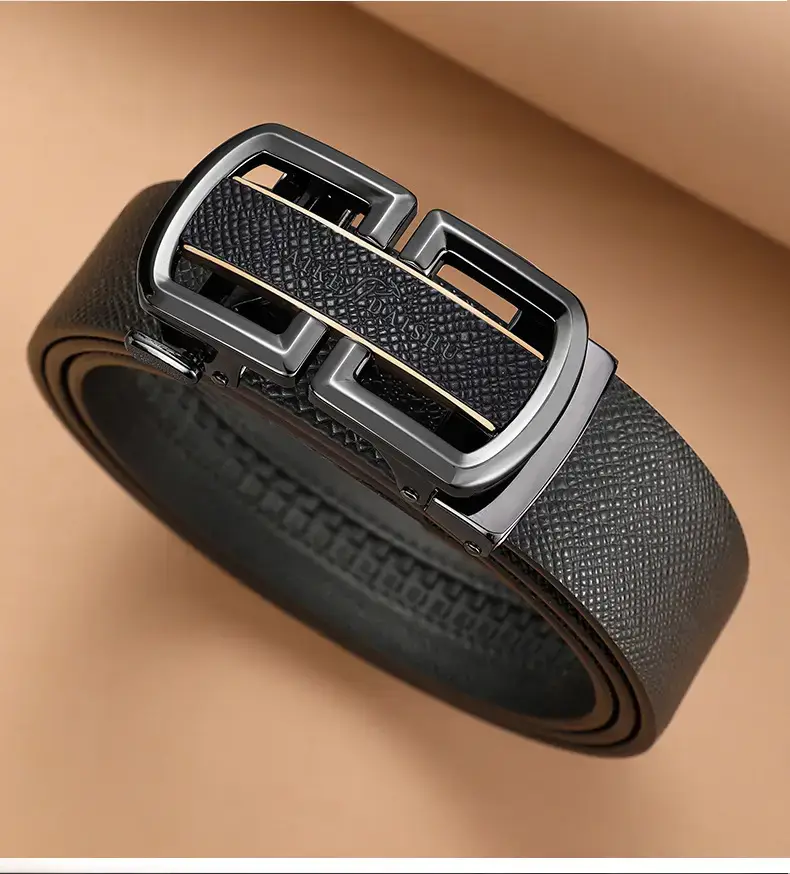 New Men's Leather Belt with Gold Buckle β feature 23