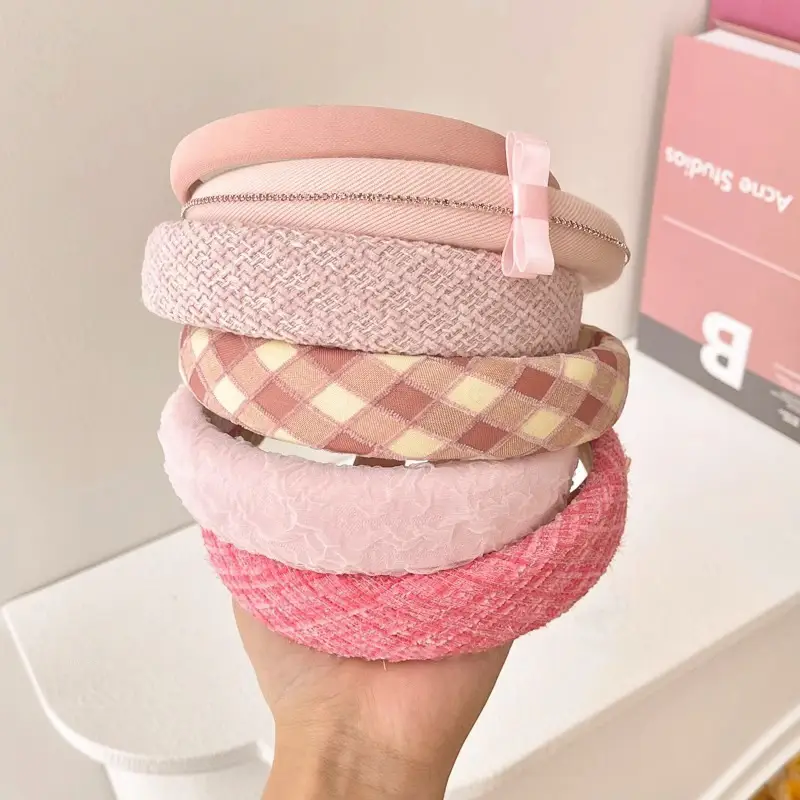 Pink High Skull Wide Edge Hair Band for Women - Image 22