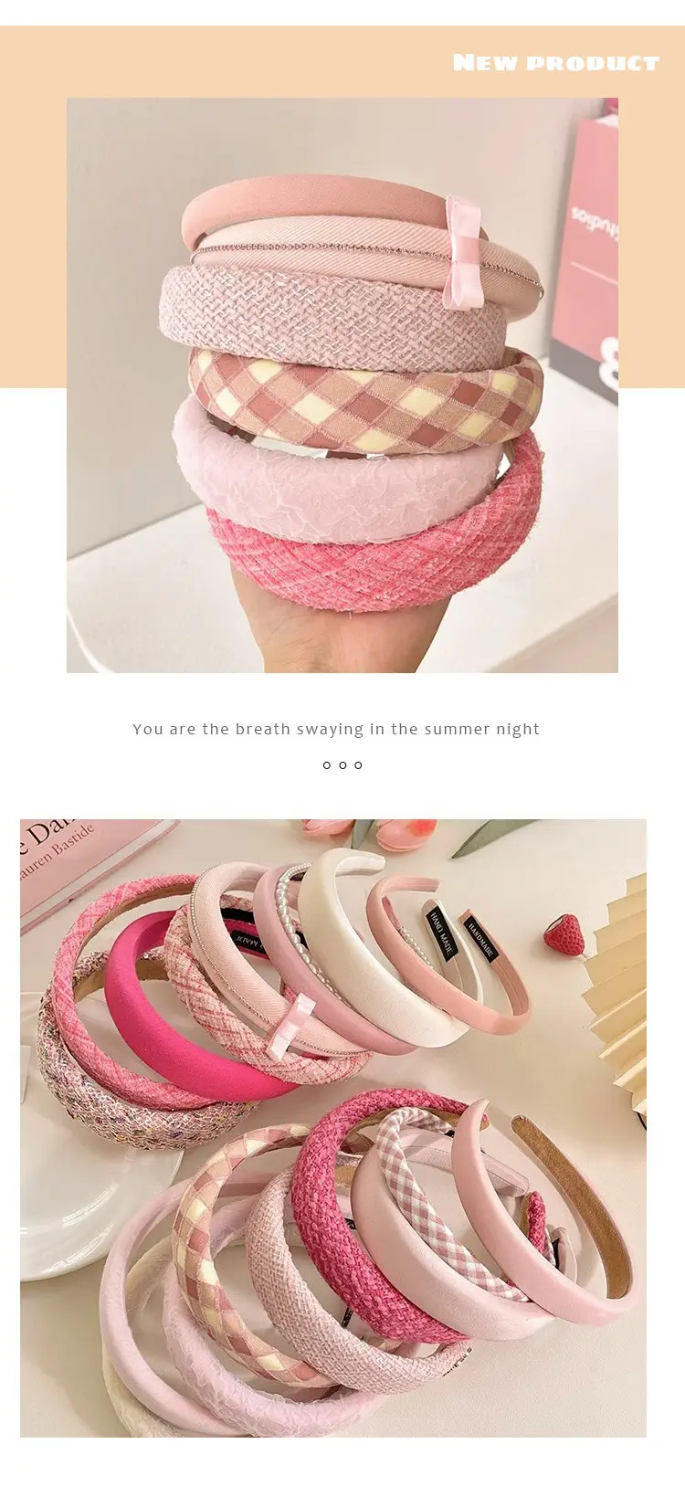 Pink High Skull Wide Edge Hair Band for Women — feature 21