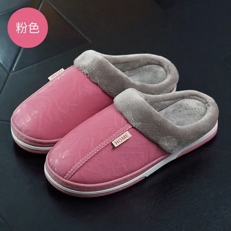 11 steps plus size home waterproof cotton slippers men's winter home indoor thermal non-slip cotton shoes men's winter wear - Image 5