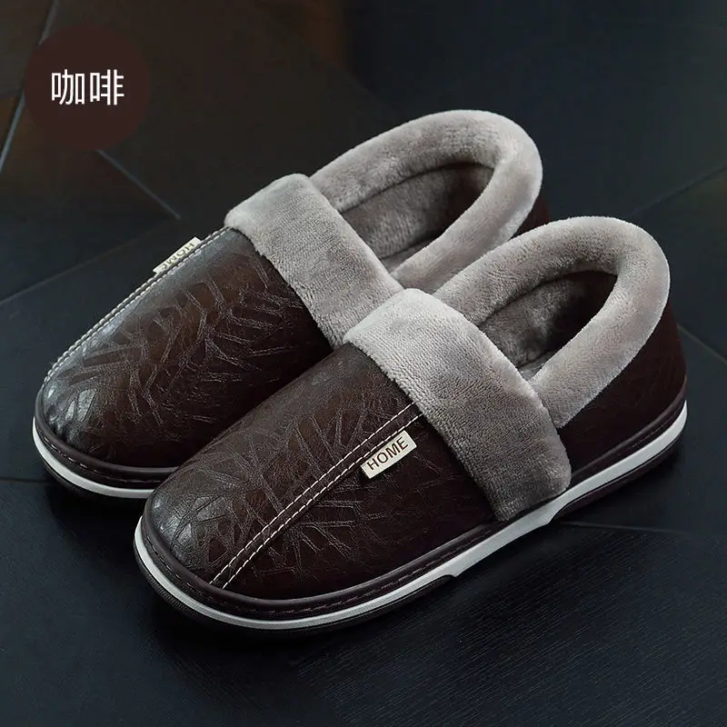 11 steps plus size home waterproof cotton slippers men's winter home indoor thermal non-slip cotton shoes men's winter wear - Image 8