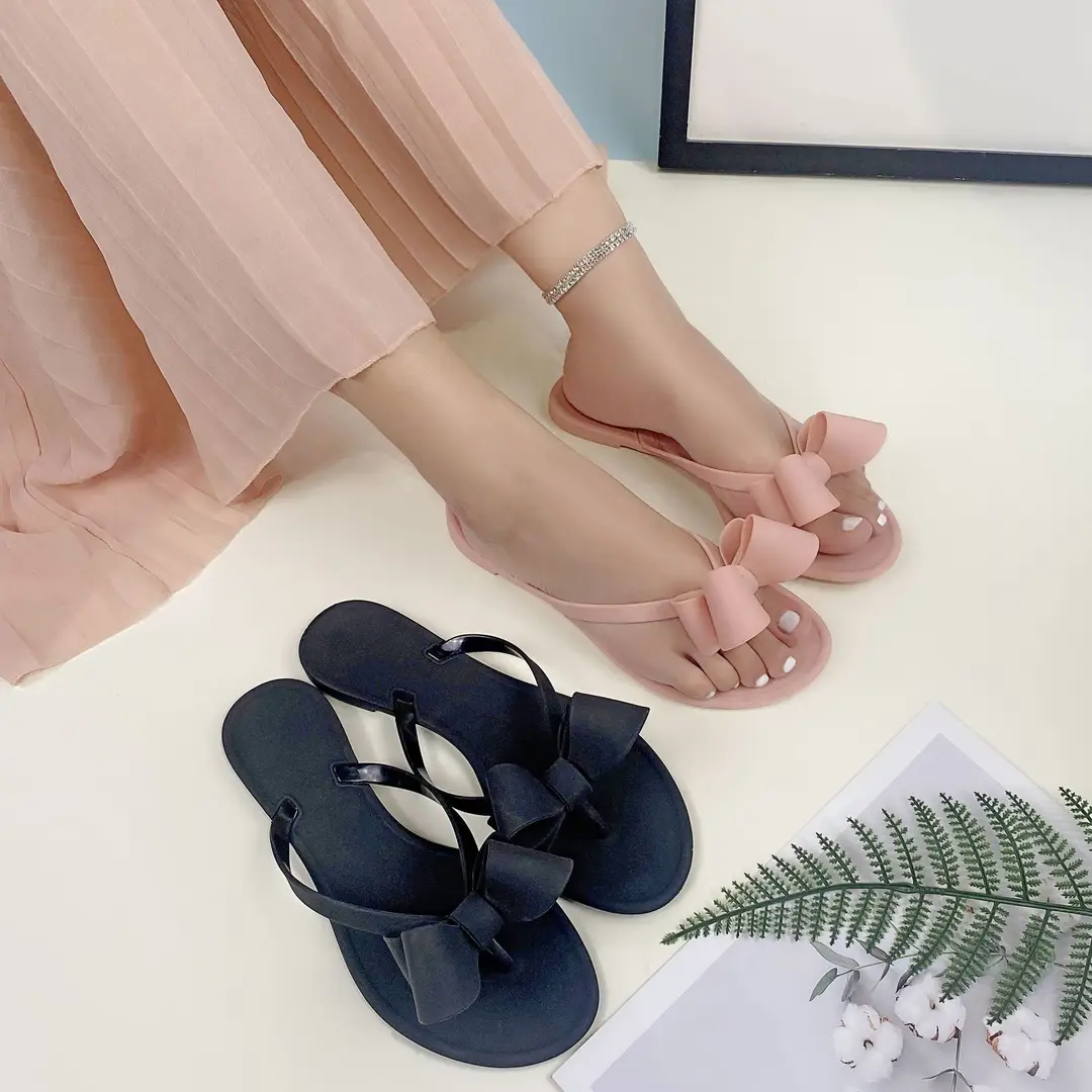 Temu Dropshipping Y2 Hot-Selling Foreign Trade Jelly Butterfly Pvc Sandals Women's Flat Shoes Affordable Fashionable Plastic Summer Shoes - Image 8