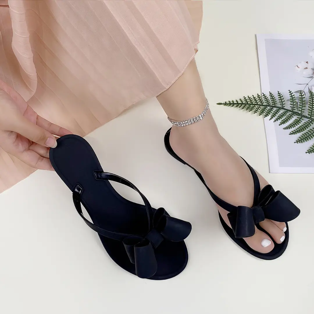 Temu Dropshipping Y2 Hot-Selling Foreign Trade Jelly Butterfly Pvc Sandals Women's Flat Shoes Affordable Fashionable Plastic Summer Shoes - Image 9
