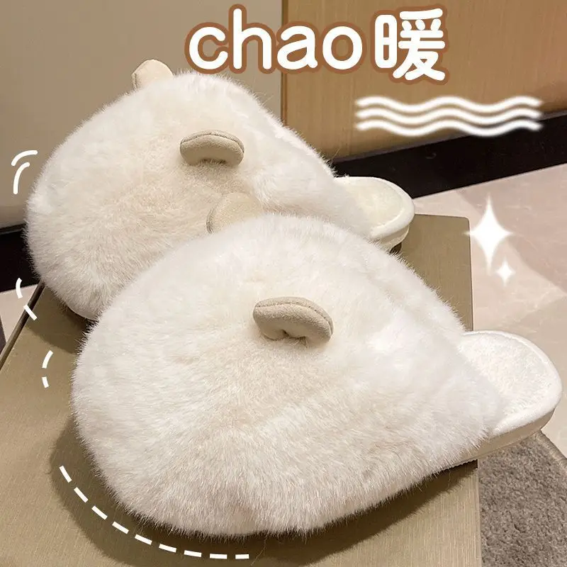 Cotton slippers women's winter thickened plush warm Internet celebrity cartoon cute home thick bottom non-slip slippers cartoon winter - Image 3