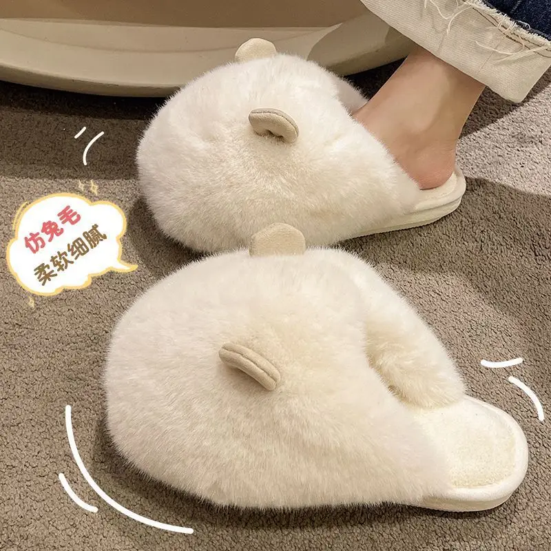 Cotton slippers women's winter thickened plush warm Internet celebrity cartoon cute home thick bottom non-slip slippers cartoon winter - Image 4