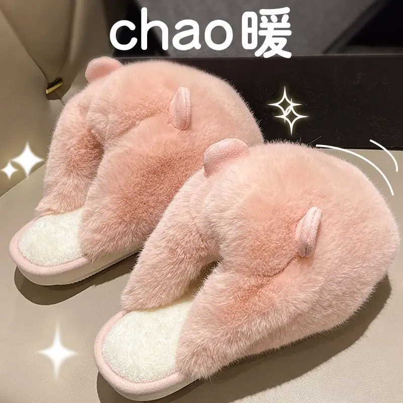 Cotton slippers women's winter thickened plush warm Internet celebrity cartoon cute home thick bottom non-slip slippers cartoon winter - Image 6
