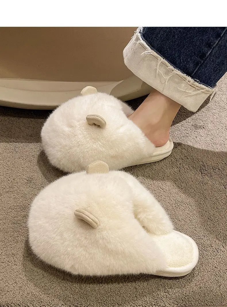 Cotton slippers women's winter thickened plush warm Internet celebrity cartoon cute home thick bottom non-slip slippers cartoon winter — feature 14