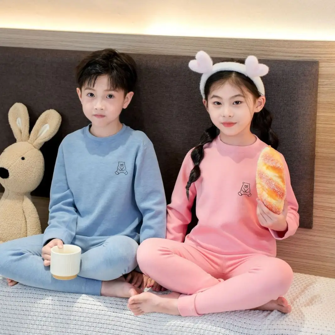 2025 Kids Thermal Underwear Set Purple Wool Silk - Image 8