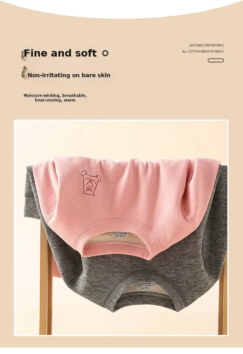 2025 Kids Thermal Underwear Set Purple Wool Silk — feature 10