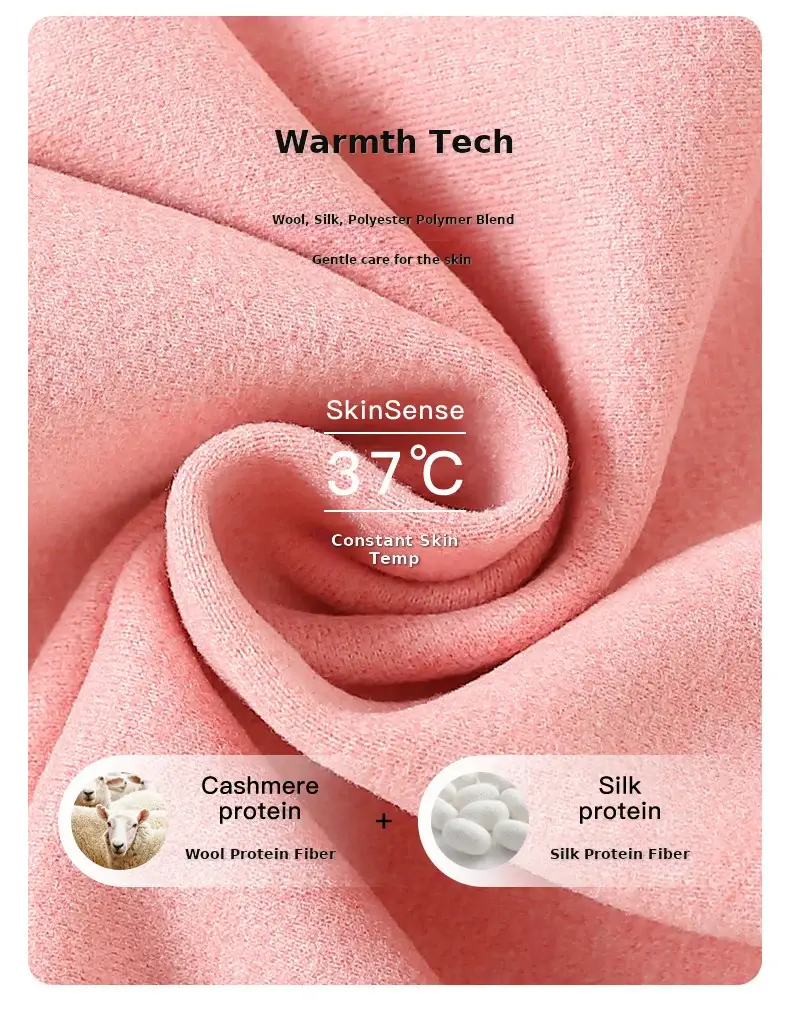 2025 Kids Thermal Underwear Set Purple Wool Silk — feature 11