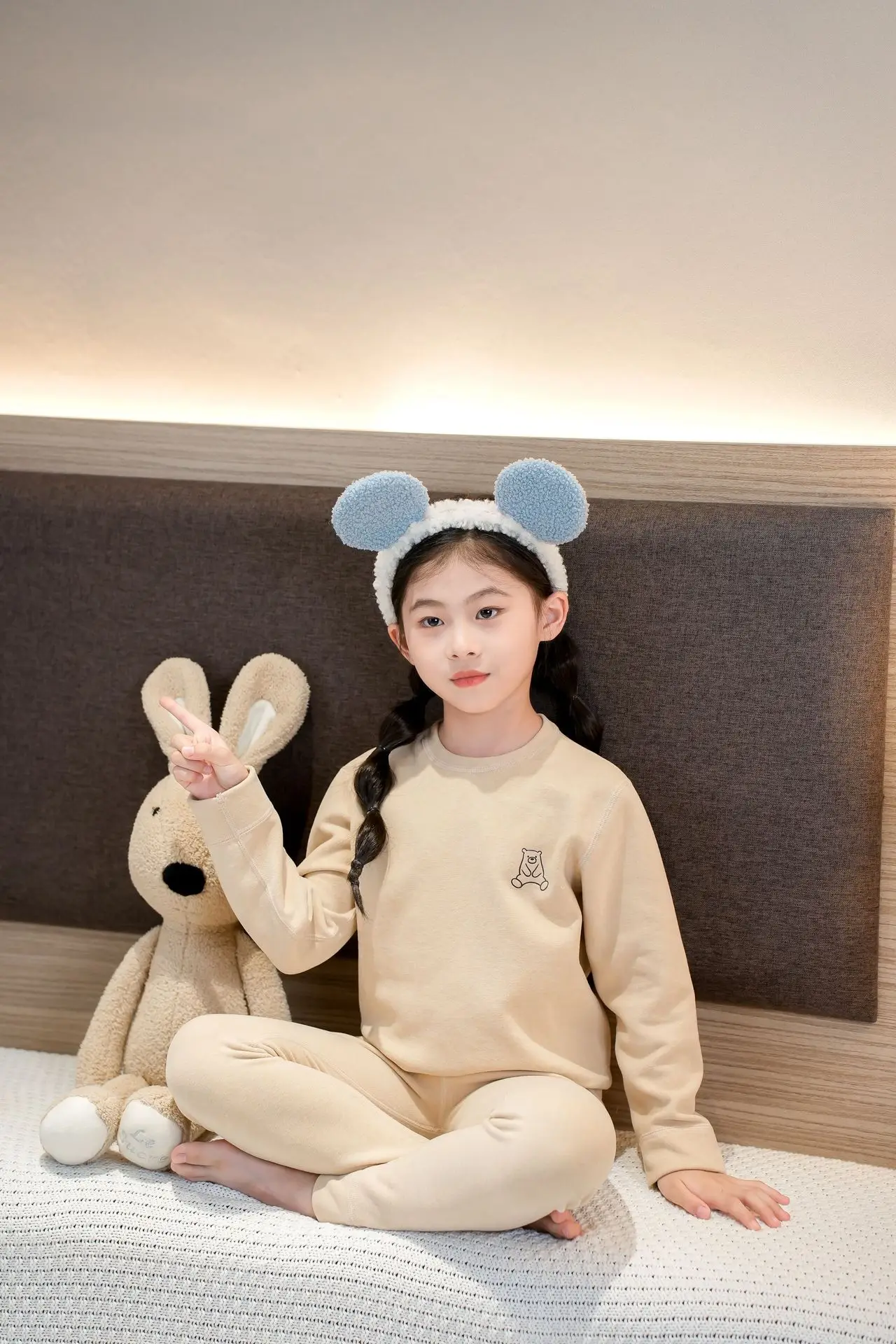 2025 Kids Thermal Underwear Set Purple Wool Silk - Image 2